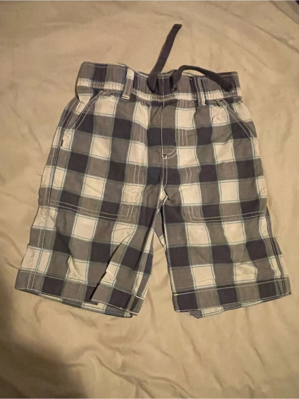 Gymboree Gray and White Plaid Pull-On Shorts